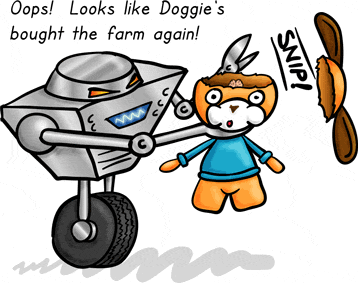 Opps! Looks like Doggie's bought the farm again!